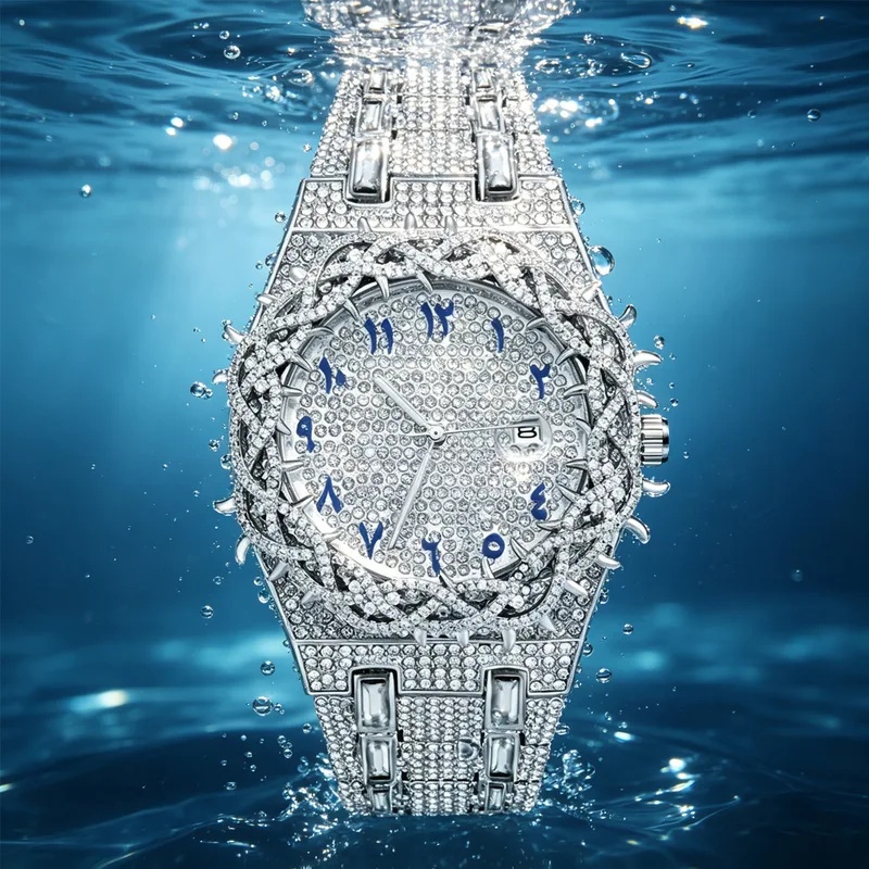 Luxury Watch Iceberg - Мужские кварцевые часы с кристаллами и