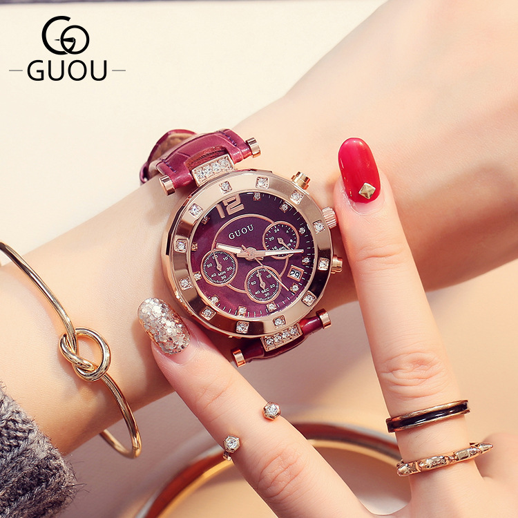 Luxury Watch Top 10 - Часы GUOU женские наручные с календарем