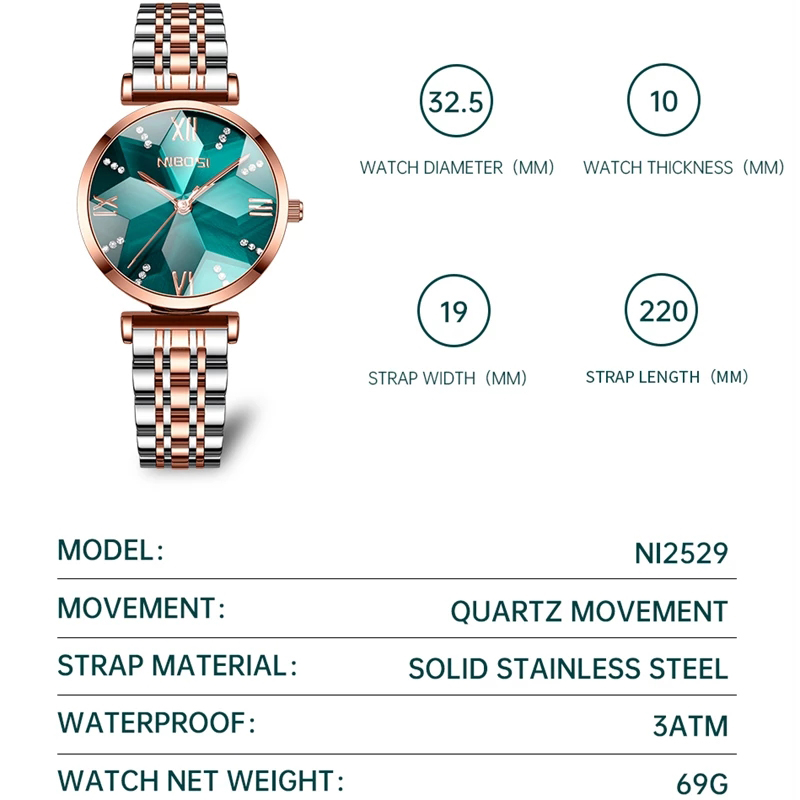 NIBOSI модные женские кварцевы – обзор и цена Luxury Watch Top 10